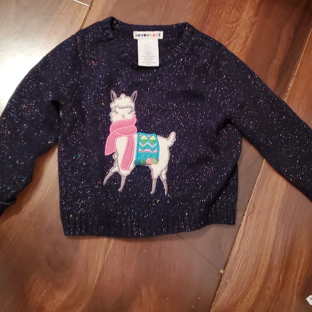 Novogratz Llama sweater sparkle size 2T
